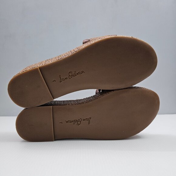 Sam Edelman Pauleena Platform Sandal Womens 8 Brown Woven Raffia Slide NEW - Picture 11 of 13